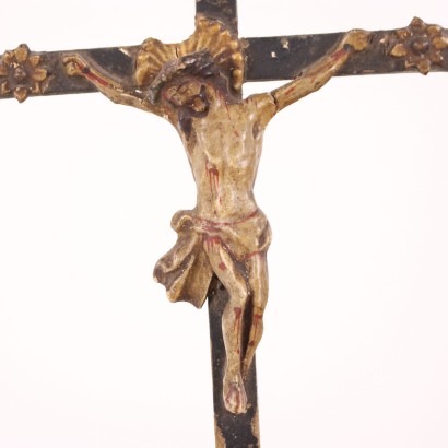 Carved and Lacquered Wood Crucifix