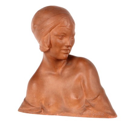 Busto femenino de terracota