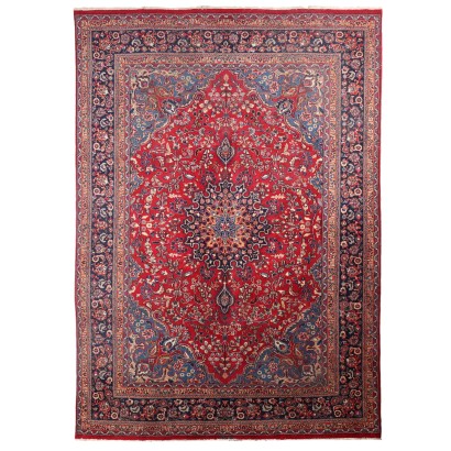 Vintage Mashad Carpet Iran 60s-70s Furnishing Cotton Wool Big Knot