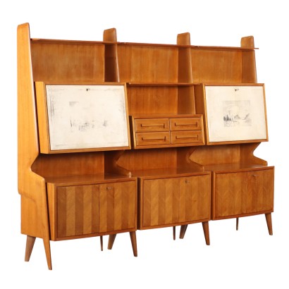 Vintage Cabinet Mahogany Veneer Italy 1950s-60s