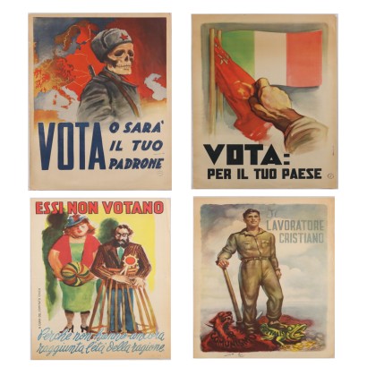 Contemprary Propaganda Posters 1948 Politic Multiple Print on Paper