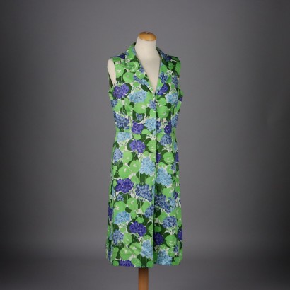 Vintage Hosenkleid der 1960er-70er Jahre Gr. S/M Baumwolle Druck