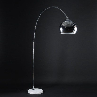 Vintage Lampe der 1970er Jahre Verchromtes Metall Basis aus Marmor