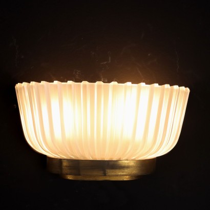 Vintage Wandlampen Italien der 1940er Jahre Metall Messing Glas