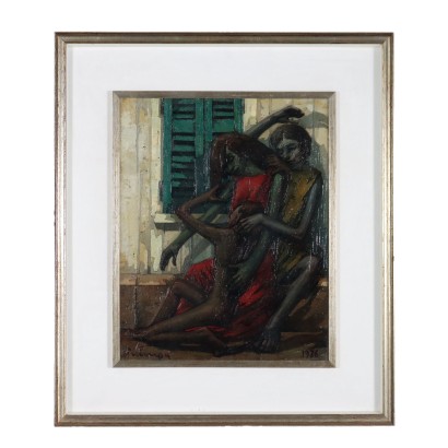 Contemporary Painting Franco Ferlenga 1976 Human Figures Oil on Canvas