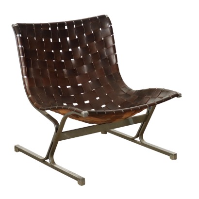 Vintage Lounge Sessel PLR 1 für ICF Italia 1960er Jahre Stahl Leder