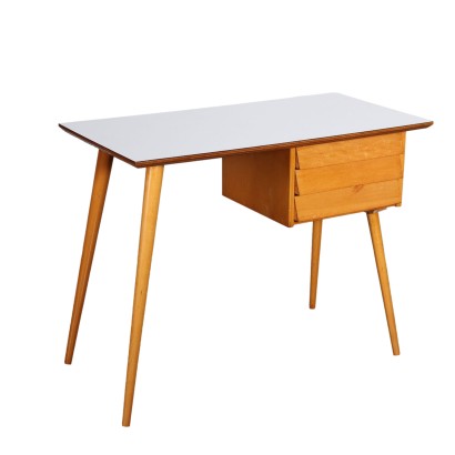 Vintage Schreibtisch der 1950er Jahre Buchenholz und Laminat Mobiliar