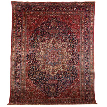Ancient Mashad Carpet Iran Cotton Wool Big Knot Furnishing Handmade