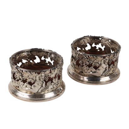 Pair of Bottle Holders in Vall Silver
