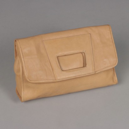 Vintage Tasche aus Hellsandfarbenem Leder Klamotten