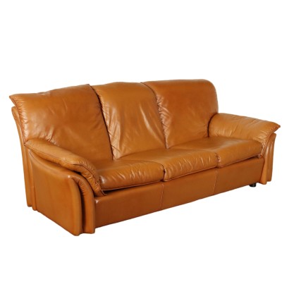 Vintage Sofa from the 1980s Foam Leather Upholstery