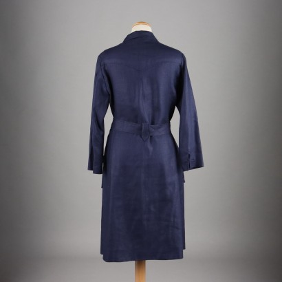 Vintage-Kleid aus blauem Leinen