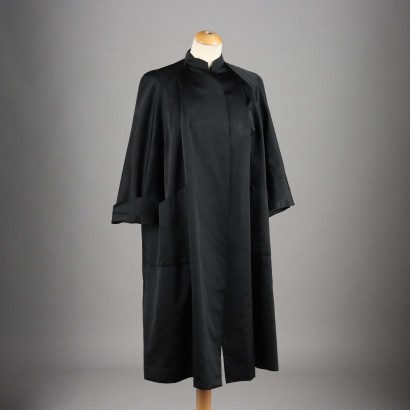 Schwarzer Vintage-Mantel von Basile