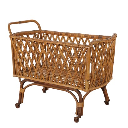 Vintage Cradle Bamboo Italy 1960s