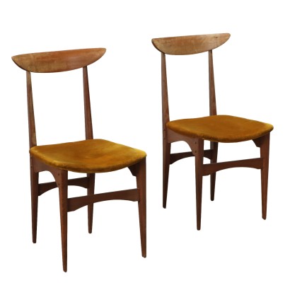 Vintage Chairs from the 1960s Beech Wood Padding Foam Cloth