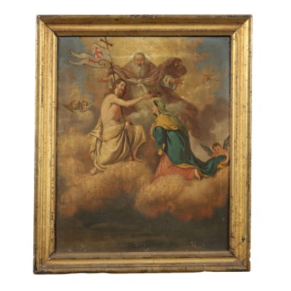 Gemälde mit Krönung der Jungfrau, die Krönung der Jungfrau