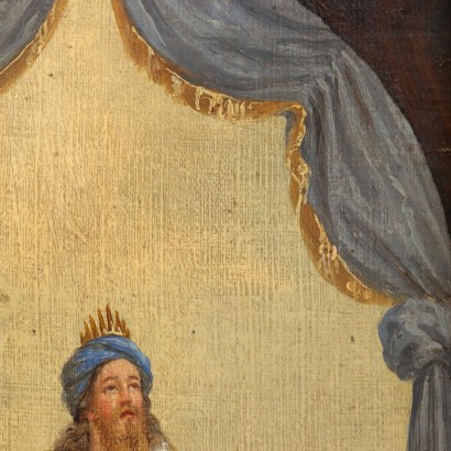 Peint avec le roi David jouant l0apos, le roi David jouant de la harpe