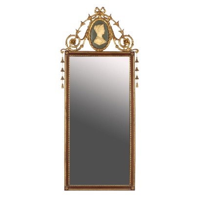 Miroir Ancien Style Néoclassique Début '900 Acajou