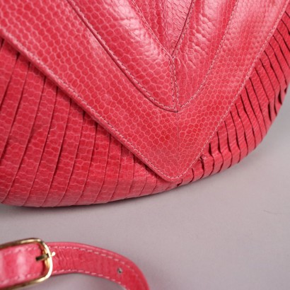 Pink Vintage Clutch Bag with Belt