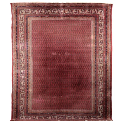 Vintage Mir Serabend Carpet Iran Cotton Wool Big Knot Furnishing