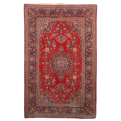 Vintage Keshan Carpet Iran Cotton Wool Big Knot Handmade