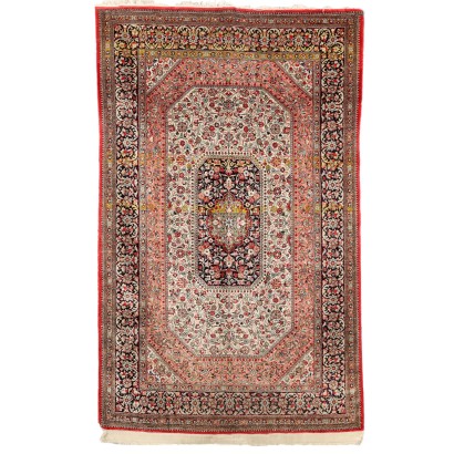 Vintage Kum Carpet Iran Extra-Fine Knot Handmade