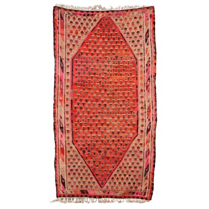 Ancient Kilim Carpet Iran Big Knot Handmade