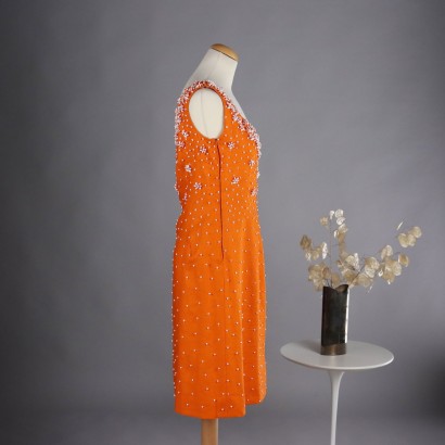 Orangefarbenes Vintage-Kleid