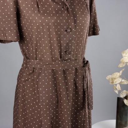 Vintage-Kleid aus gepunkteter Baumwolle