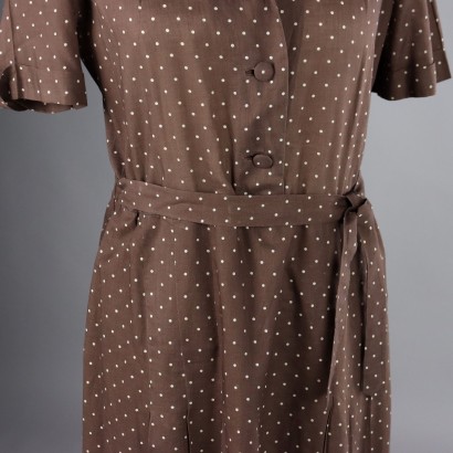 Vintage-Kleid aus gepunkteter Baumwolle