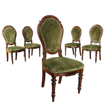 Ancient Chairs Umbertino Lombardy Late XIX Century Ebonized