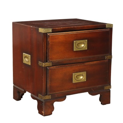 Ancient Bedside Table Navy Style '900 Mahogany Brass Furnishing