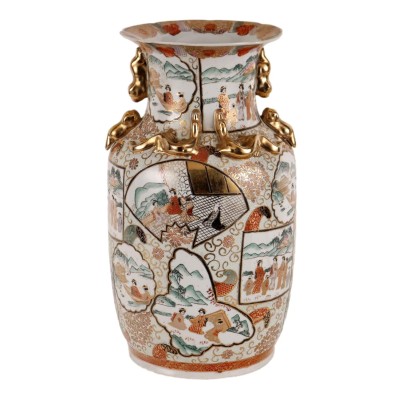 Vase Ancien Deuxième Moitié du '900 Porcelaine Décorations