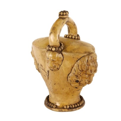 Antiker Rustiker Vase Mitte des XIX Jhs Majolika mit Maskierung Objekt