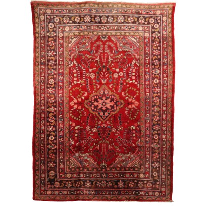 Ancient Lilian Carpet Iran Cotton Wool Big Knot Handmade