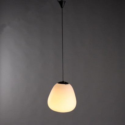 Lampe des Années 60 Verre Opalin Vintage Eclairage