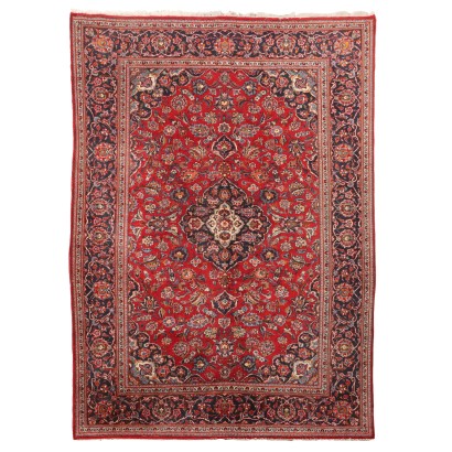 Vintage Keshan Carpet Iran Cotton Wool Big Knot Handmade