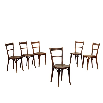 Gruppe aus 6 Thonet Stühle Anfang des XX Jhs Buchenholz Mobiliar