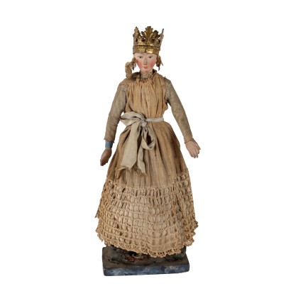 Ancient Statue of a Young Princess '800 Wood Cloth Objects