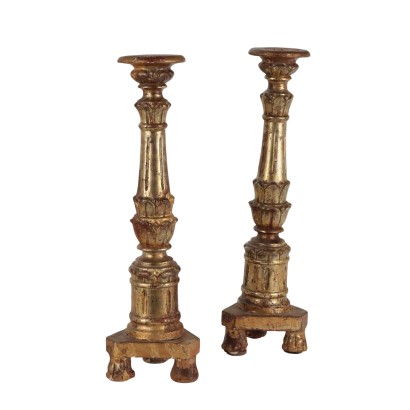 Paar Kerzenhalter Italien XIX Jhd Antike Lampe und Kronleuchter