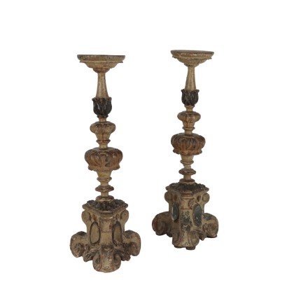 Pair of Torch-Holders Italy XVIII Century Antiques Lamps