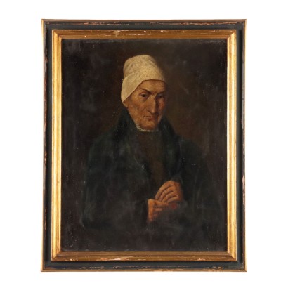 Gemälde Porträt eines Kanonikers Öl auf Leinwand Kunst '800