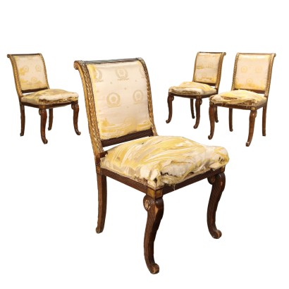 Group of 4 Chairs Restoration Genoa 1830 Antiques Chairs