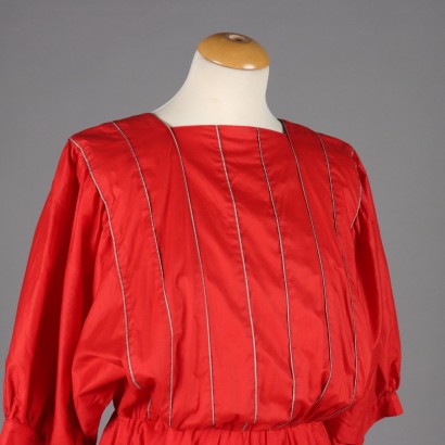 Robe en coton rouge vintage