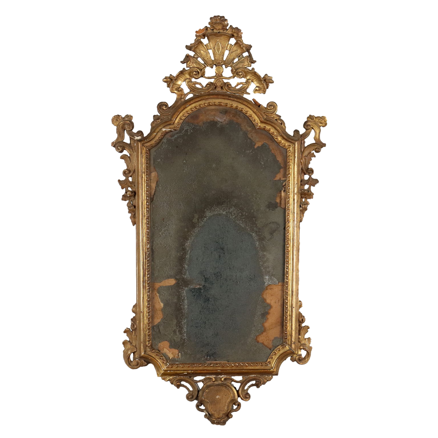 Espejo de mesa con marco de tallado de estilo palacio francés