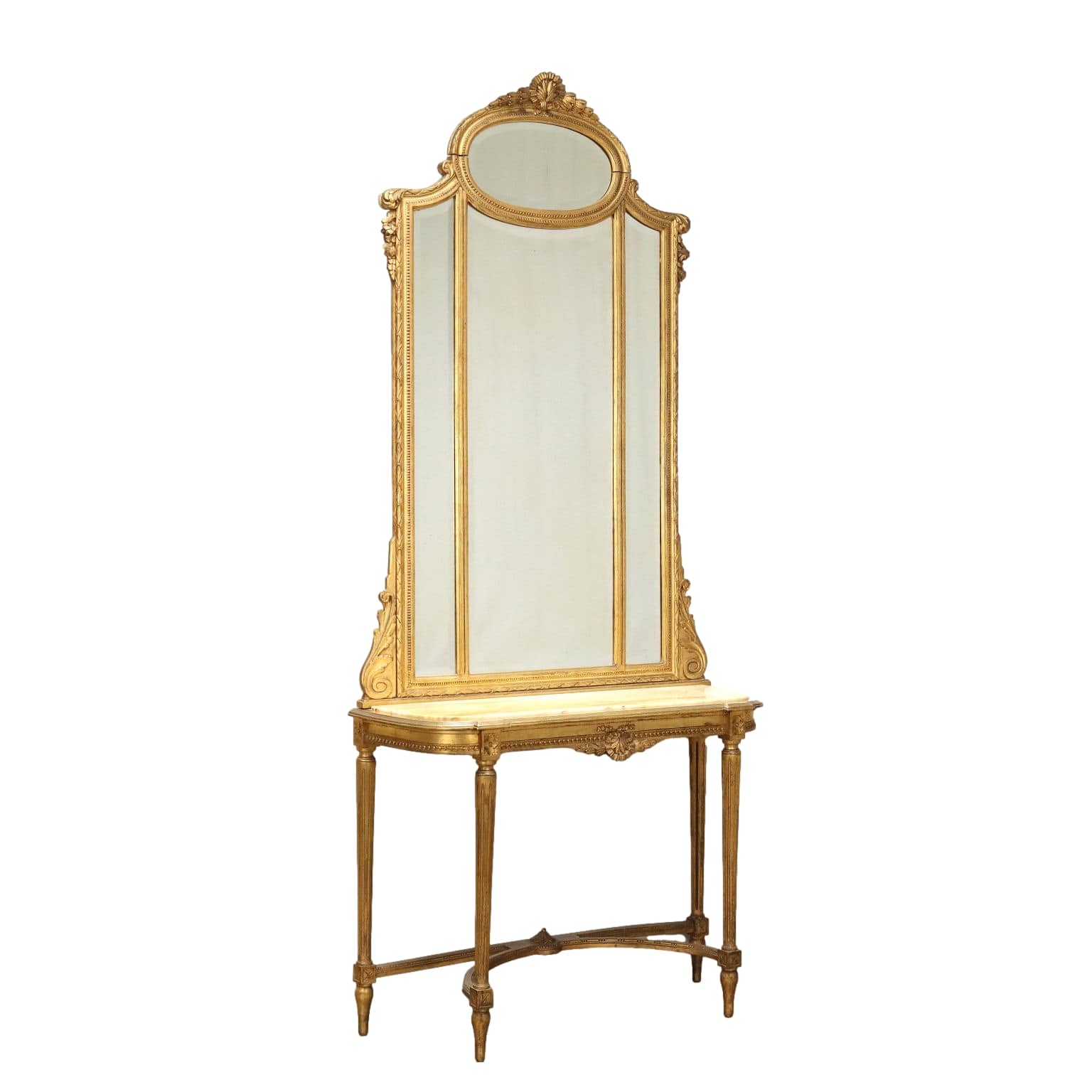 Consolle Alzata Stile Neoclassico Antica Specchio Italia XX secolo