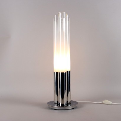 Lampe de Table Vintage Aluminium Métal Italie Années 70
