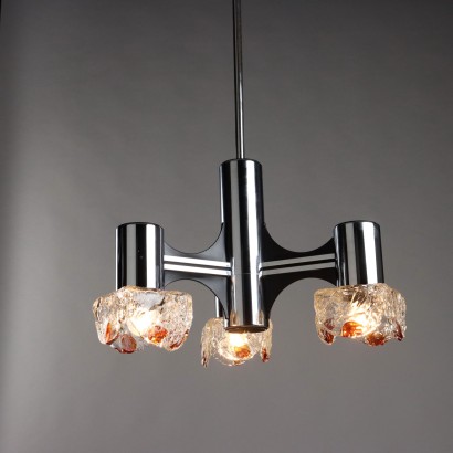 Lamp from the 1970s Aluminium Blown Glass Modernism Lighting