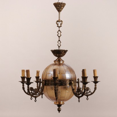 Lustre en Forme de Sphère Italie Début du XXe Siècle Lustres Lampes