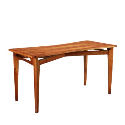 Vintage Table from the 1950s Beech Walnut Veneer Italy Modernism Table